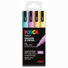(182634851) POSCA MARCADOR  PC-3M/4C NO PERMANENTE PUNTA FINA 0.9MM-1.3MM COLORES SURTIDOS PASTEL -4U-