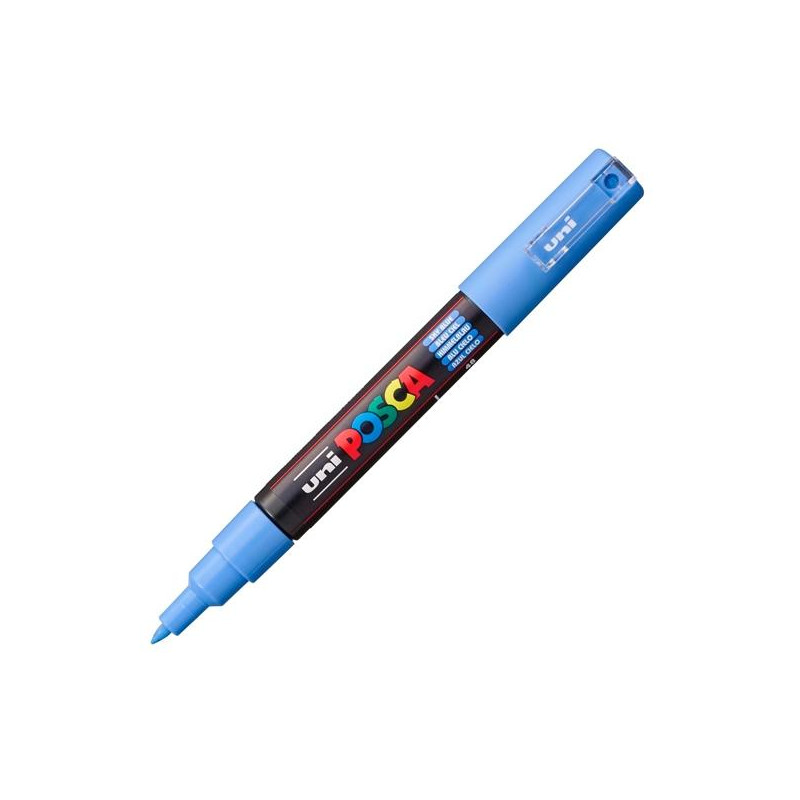 (285205000) POSCA MARCADOR  PC-1M NO PERMANENTE PUNTA FINA 0.7-1MM AZUL CIELO