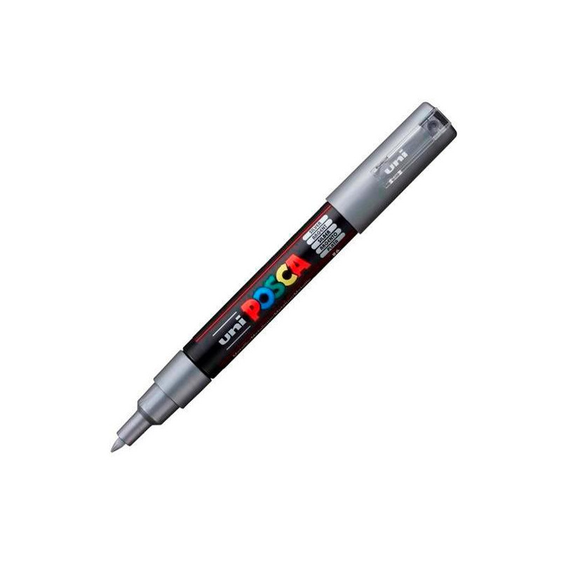 (285114000) POSCA MARCADOR  PC-1M NO PERMANENTE PUNTA FINA 0.7-1MM PLATA