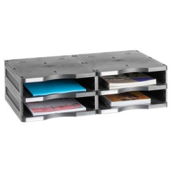 (6522 NE) ARCHIVO 2000 MÓDULO ARCHIVODOC 4 HUECOS ESTANDAR PARA FORMATO DIN A4 360X600X165 MM NEGRO