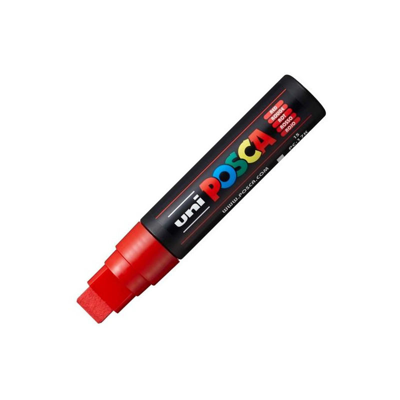 (300277000) POSCA MARCADOR  PC-17K NO PERMANENTE PUNTA BISELADA 15MM ROJO