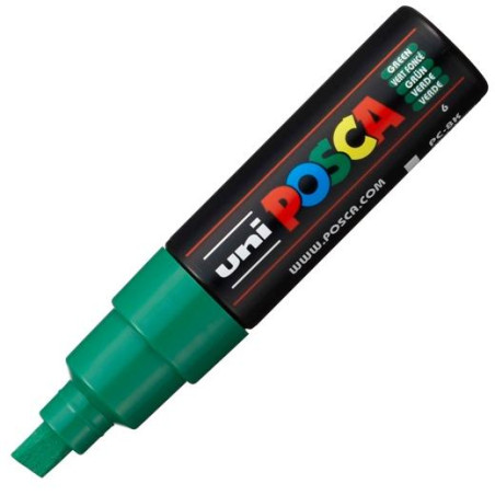 (300475000) POSCA MARCADOR  PC-8K NO PERMANENTE PUNTA BISELADA 8.0MM VERDE