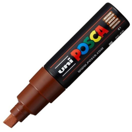 (300541000) POSCA MARCADOR  PC-8K NO PERMANENTE PUNTA BISELADA 8.0MM MARRÓN