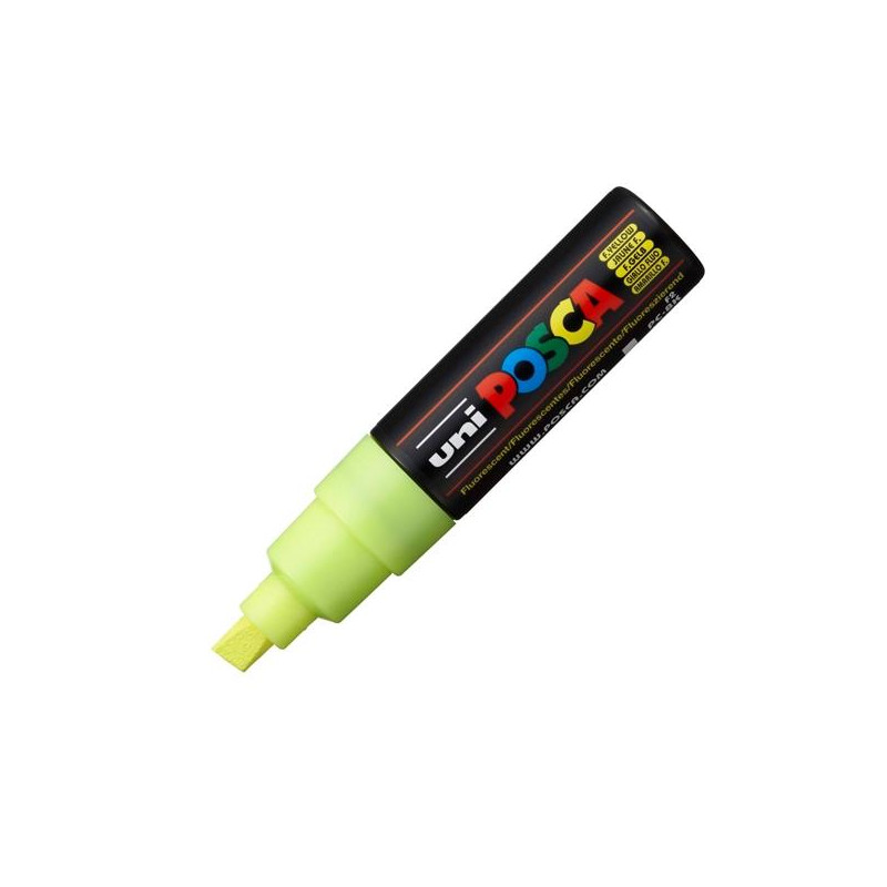 (300624000) POSCA MARCADOR  PC-8K NO PERMANENTE PUNTA BISELADA 8.0MM AMARILLO FLUOR