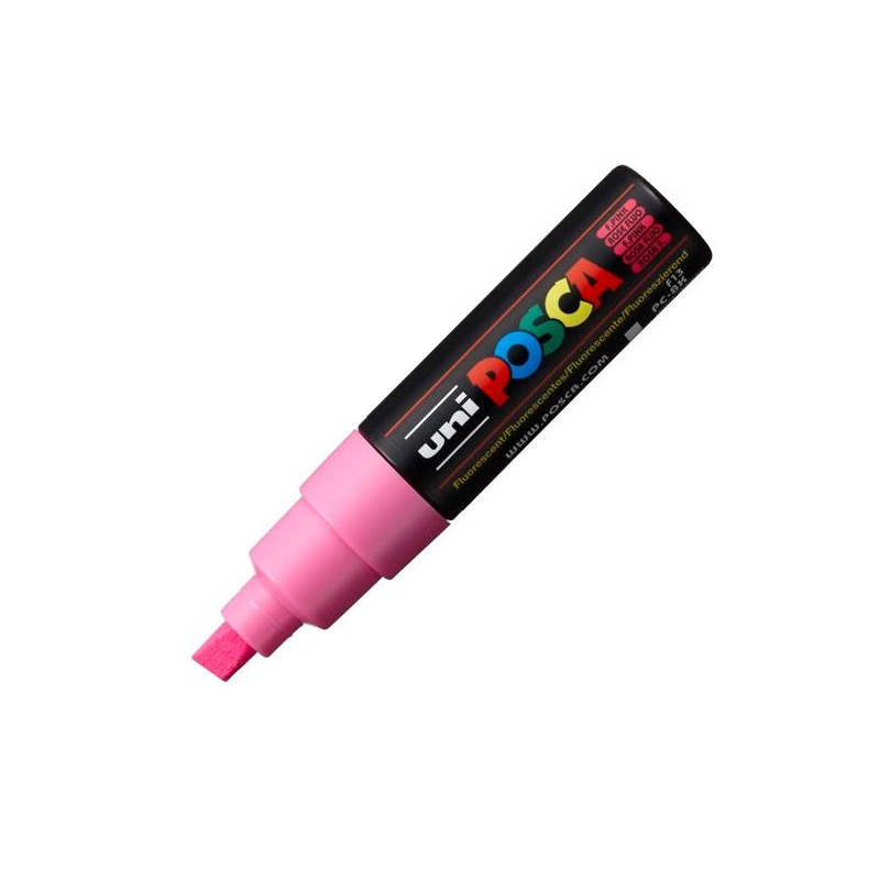 (300657000) POSCA MARCADOR  PC-8K NO PERMANENTE PUNTA BISELADA 8.0MM ROSA FLUOR