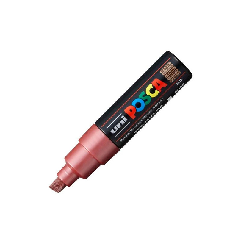 (300731000) POSCA MARCADOR  PC-8K NO PERMANENTE PUNTA BISELADA 8.0MM ROJO METÁLICO