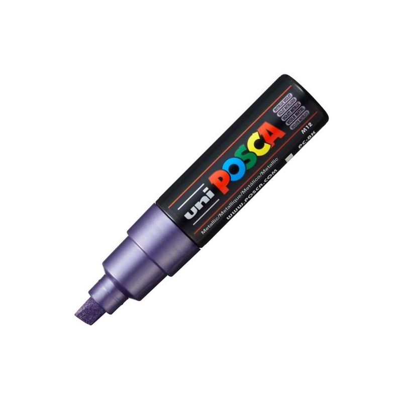 (300764000) POSCA MARCADOR  PC-8K NO PERMANENTE PUNTA BISELADA 8.0MM VIOLETA METÁLICO