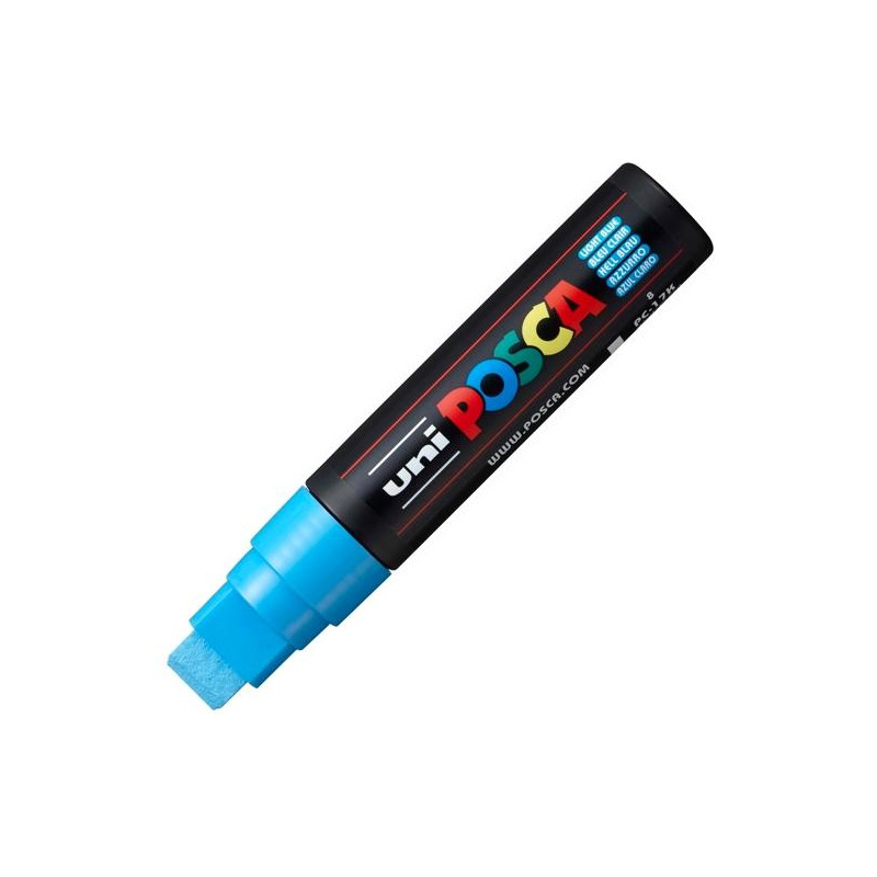 (300251000) POSCA MARCADOR  PC-17K NO PERMANENTE PUNTA BISELADA 15MM AZUL CLARO