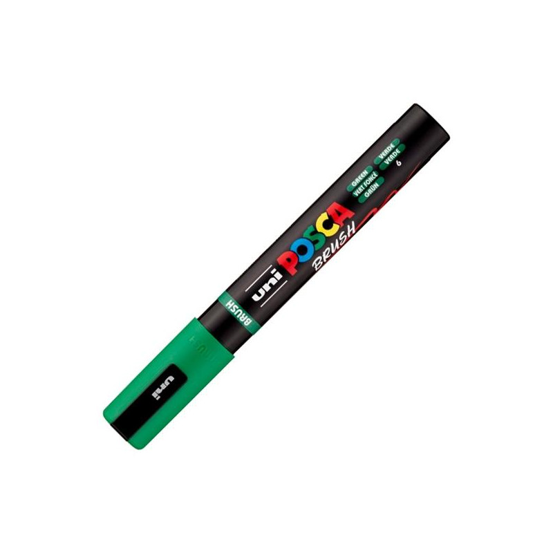 (311779000) POSCA MARCADOR PC-5BR BRUSH PUNTA M SEMIFLEXIBLE VERDE