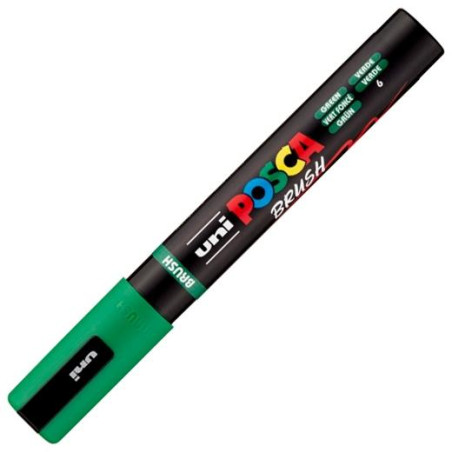 (311779000) POSCA MARCADOR PC-5BR BRUSH PUNTA M SEMIFLEXIBLE VERDE