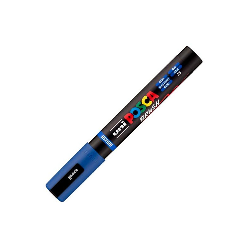 (311795000) POSCA MARCADOR PC-5BR BRUSH PUNTA M SEMIFLEXIBLE AZUL