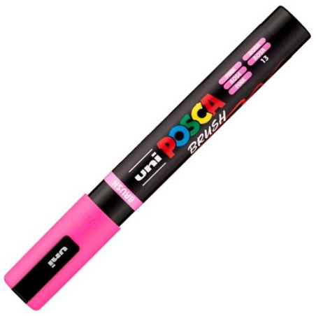 (311811000) POSCA MARCADOR PC-5BR BRUSH PUNTA M SEMIFLEXIBLE ROSA