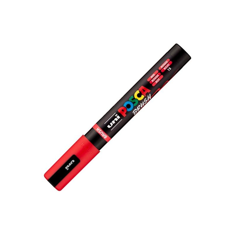 (311829000) POSCA MARCADOR PC-5BR BRUSH PUNTA M SEMIFLEXIBLE ROJO