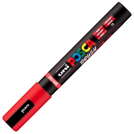 (311829000) POSCA MARCADOR PC-5BR BRUSH PUNTA M SEMIFLEXIBLE ROJO