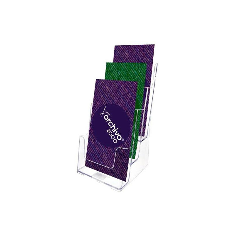 (66611 CS TP) ARCHIVO 2000 PORTAFOLLETOS SOBREMESA 3 ALTURAS 1/3 DIN A4 VERTICAL POLIESTIRENO ULTRA TRANSPARENTE
