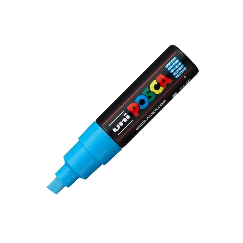 (300483000) POSCA MARCADOR  PC-8K NO PERMANENTE PUNTA BISELADA 8.0MM AZUL CLARO