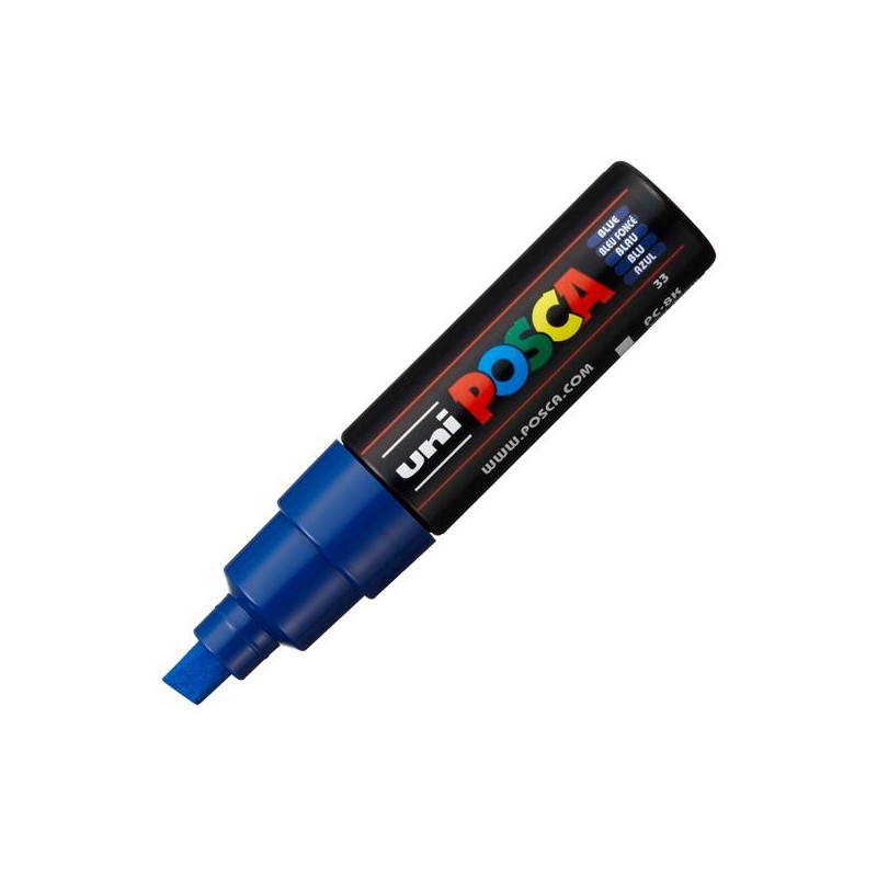 (300491000) POSCA MARCADOR  PC-8K NO PERMANENTE PUNTA BISELADA 8.0MM AZUL