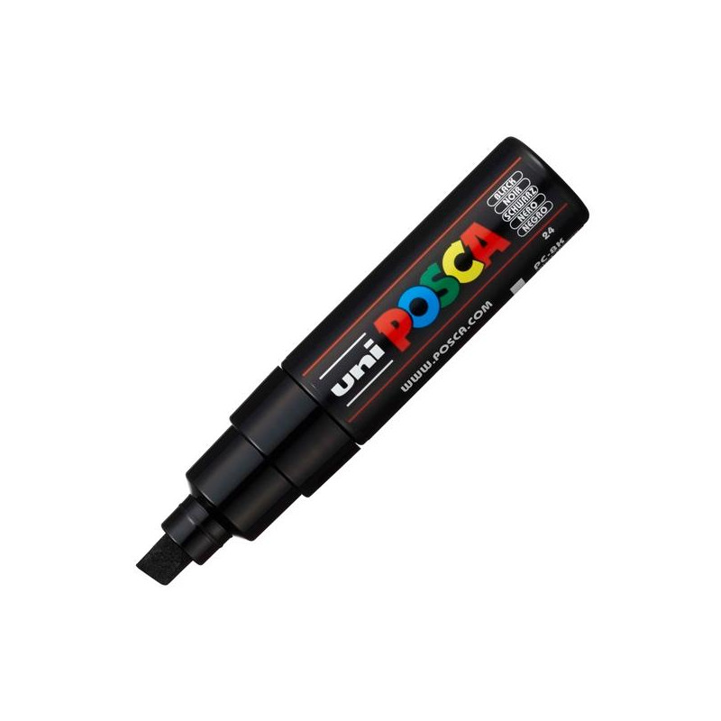 (300566000) POSCA MARCADOR  PC-8K NO PERMANENTE PUNTA BISELADA 8.0MM NEGRO