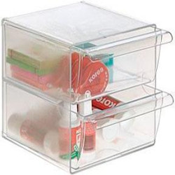 (6702 CS TP) ARCHIVO 2000 ORGANIZADOR ARCHICUBO 2 CAJONES 190X150X150 MM CRISTAL TRANSPARENTE