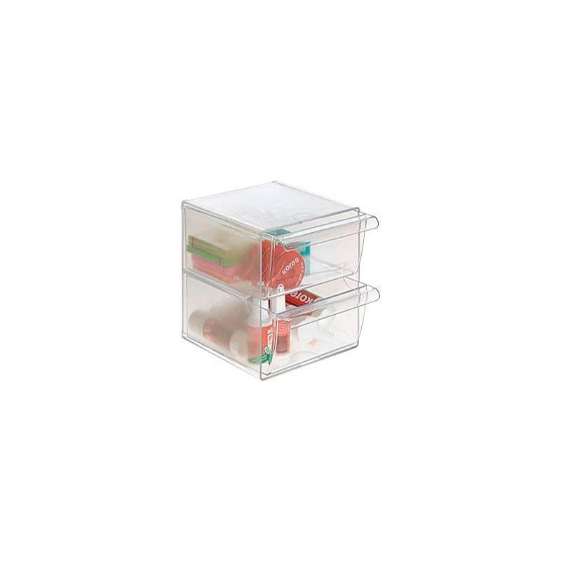 (6702 CS TP) ARCHIVO 2000 ORGANIZADOR ARCHICUBO 2 CAJONES 190X150X150 MM CRISTAL TRANSPARENTE