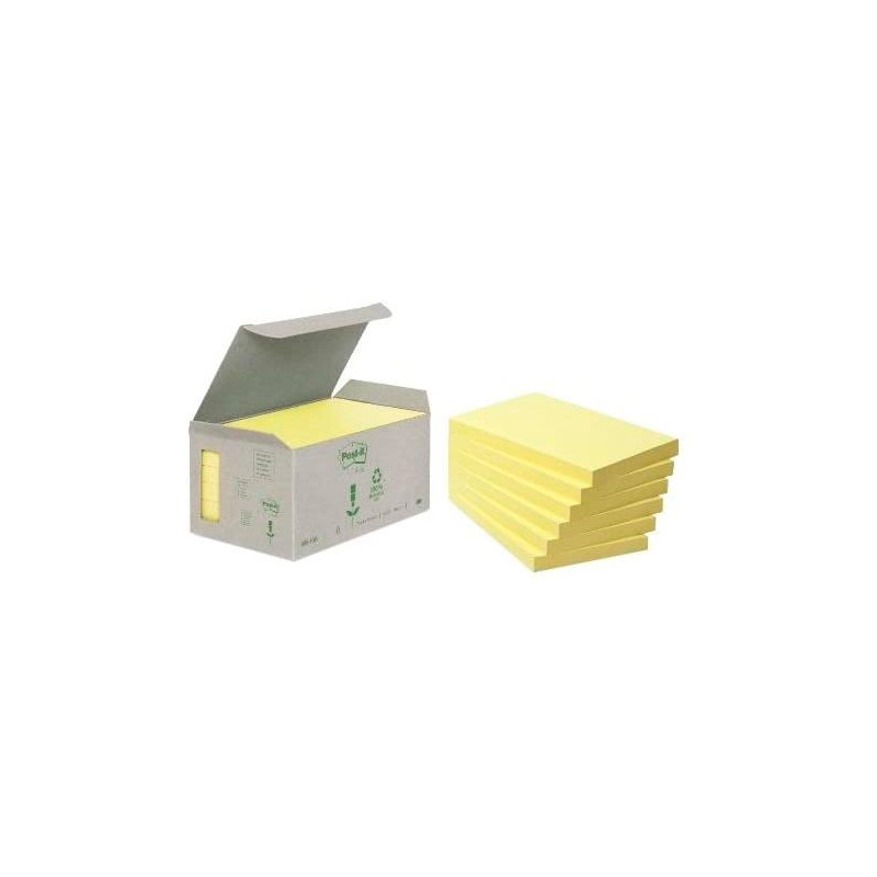 (655-1B) POST-IT NOTAS ADHESIVAS RECICLADAS CANARY YELLOW 76X127 MM 6 BLOCS