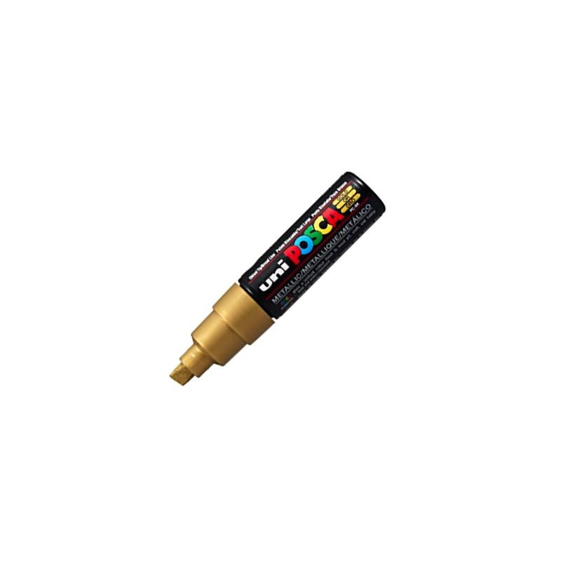 (300699000) POSCA MARCADOR  PC-8K NO PERMANENTE PUNTA BISELADA 8.0MM ORO METÁLICO