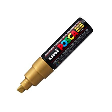 (300699000) POSCA MARCADOR  PC-8K NO PERMANENTE PUNTA BISELADA 8.0MM ORO METÁLICO