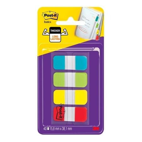 (7100070595) POST-IT INDEX RIGIDO ROJO AMARILLO AZUL DISPENSADOR 4 COLORES X 10 MARCADORES