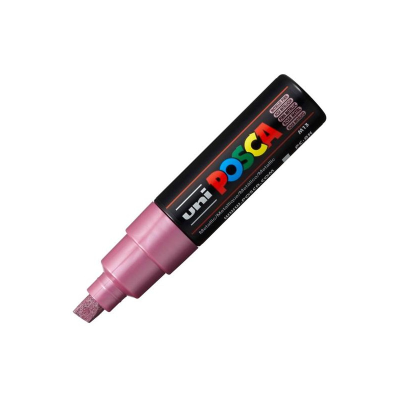 (300756000) POSCA MARCADOR  PC-8K NO PERMANENTE PUNTA BISELADA 8.0MM ROSA METÁLICO