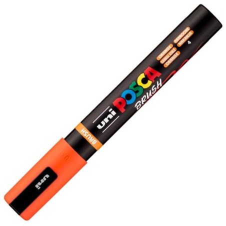 (311753000) POSCA MARCADOR PC-5BR BRUSH PUNTA M SEMIFLEXIBLE NARANJA