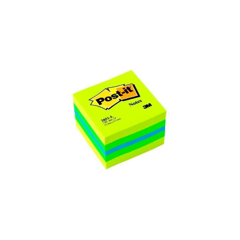 (7100172394) POST-IT MININOTAS ADHESIVAS COLORES 51X51MM 400 HOJAS/BLOCK COLORES  LIMON. VERDE