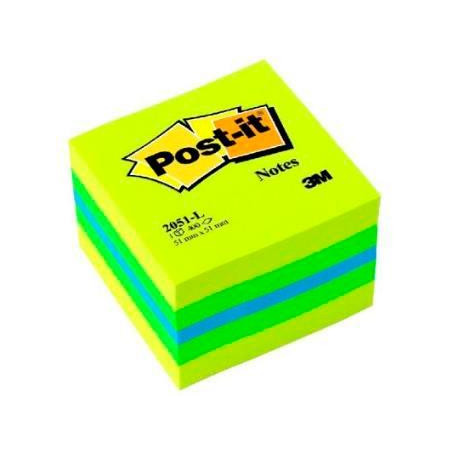 (7100172394) POST-IT MININOTAS ADHESIVAS COLORES 51X51MM 400 HOJAS/BLOCK COLORES  LIMON. VERDE