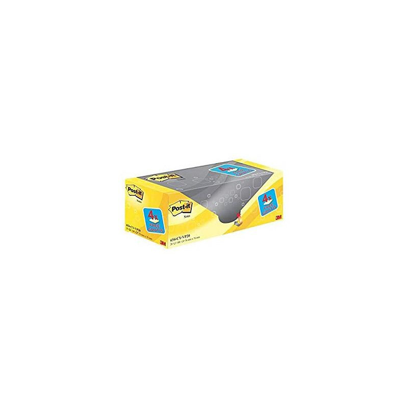 (7100199991) POST-IT BLOC NOTAS 654 100H 76X76 CANARY YELLOW (NO ENCELOFANADOS) PAQUETE 16 UD + 4 UD GRATIS