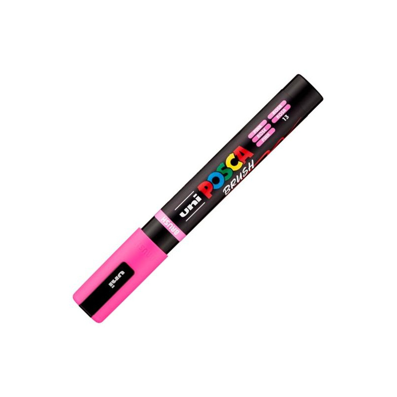 (311811000) POSCA MARCADOR PC-5BR BRUSH PUNTA M SEMIFLEXIBLE ROSA