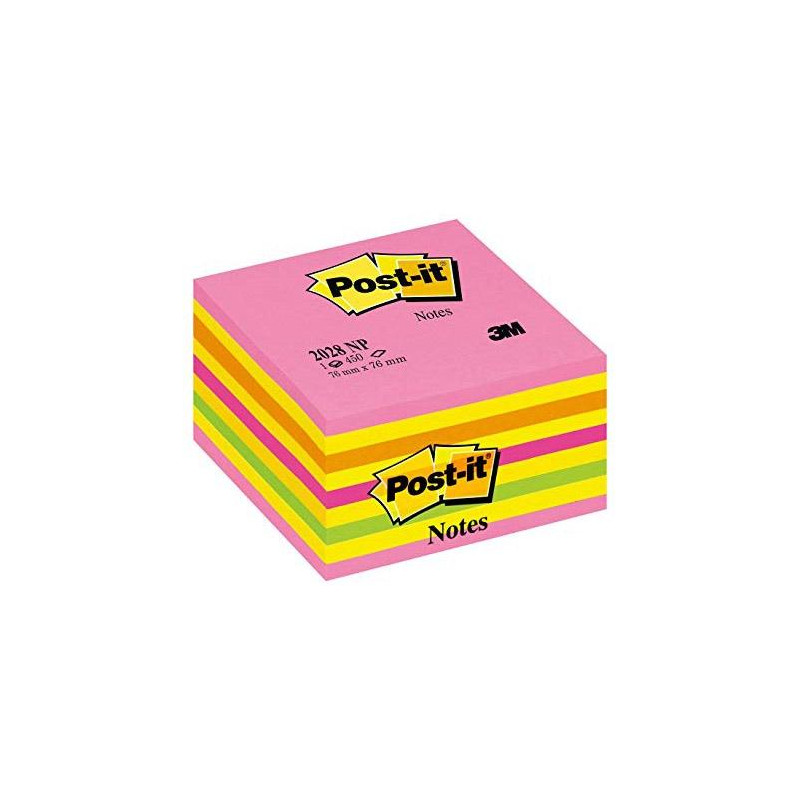 (7100200378) POST-IT CUBO DE NOTAS 450H 76X76 TONOS PASTEL MULTICOLOR