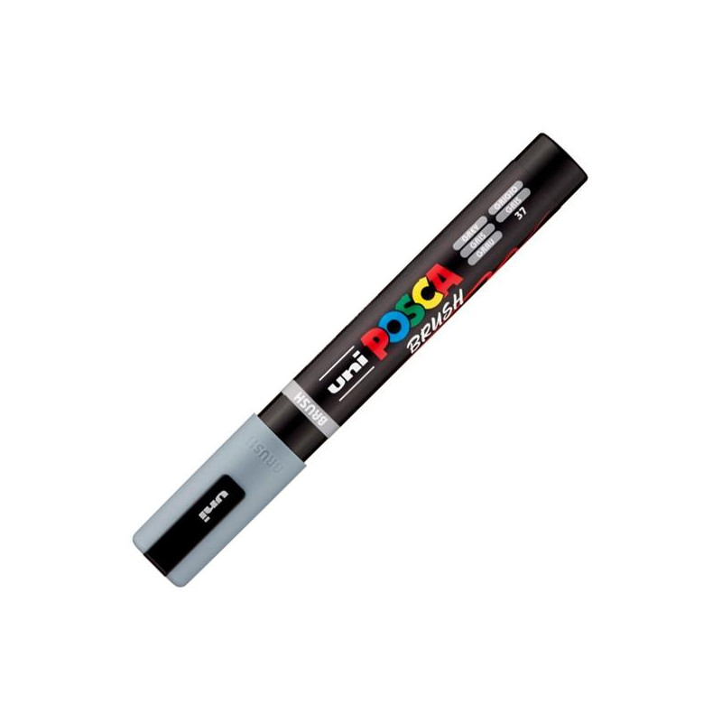 (311845000) POSCA MARCADOR PC-5BR BRUSH PUNTA M SEMIFLEXIBLE GRIS
