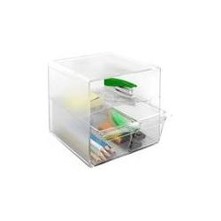 (6706 CS TP) ARCHIVO 2000 ORGANIZADOR ARCHICUBO 2 CAJÓN + 1 COMPARTIMENTO 190X150X150 MM CRISTAL TRANSPARENTE