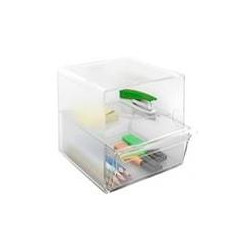 (6707 CS TP) ARCHIVO 2000 ORGANIZADOR ARCHICUBO DIVISOR 1 CAJÓN + 1 COMPARTIMENTO 190X150X150 MM CRISTAL TRANSPARENTE