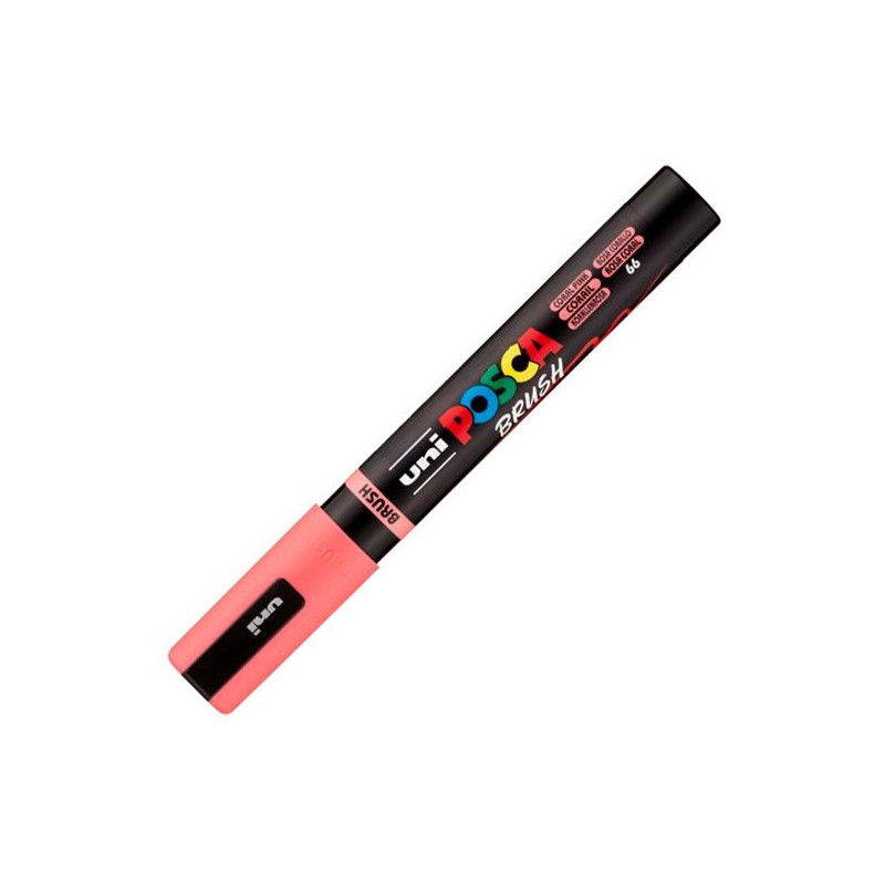 (311860000) POSCA MARCADOR PC-5BR BRUSH PUNTA M SEMIFLEXIBLE ROSA CORAL