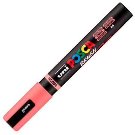 (311860000) POSCA MARCADOR PC-5BR BRUSH PUNTA M SEMIFLEXIBLE ROSA CORAL