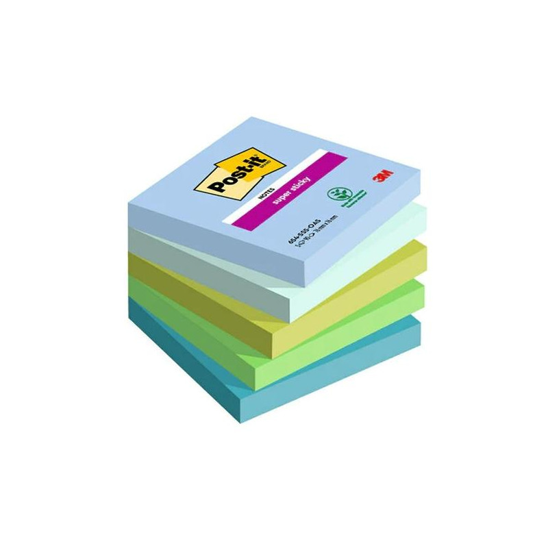 (7100258898) POST-IT BLOCS NOTAS SUPER STICKY 90 HOJAS COLORES LUGARES OSASIS 76X76 5 BLOCS