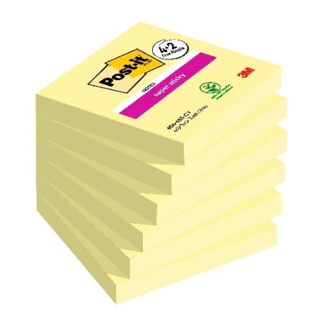(7100263706) POST-IT BLOC NOTAS ADHESIVAS SUPER STICKY 90H 76X76 CANARY YELLOW PAQUETE 6 UD