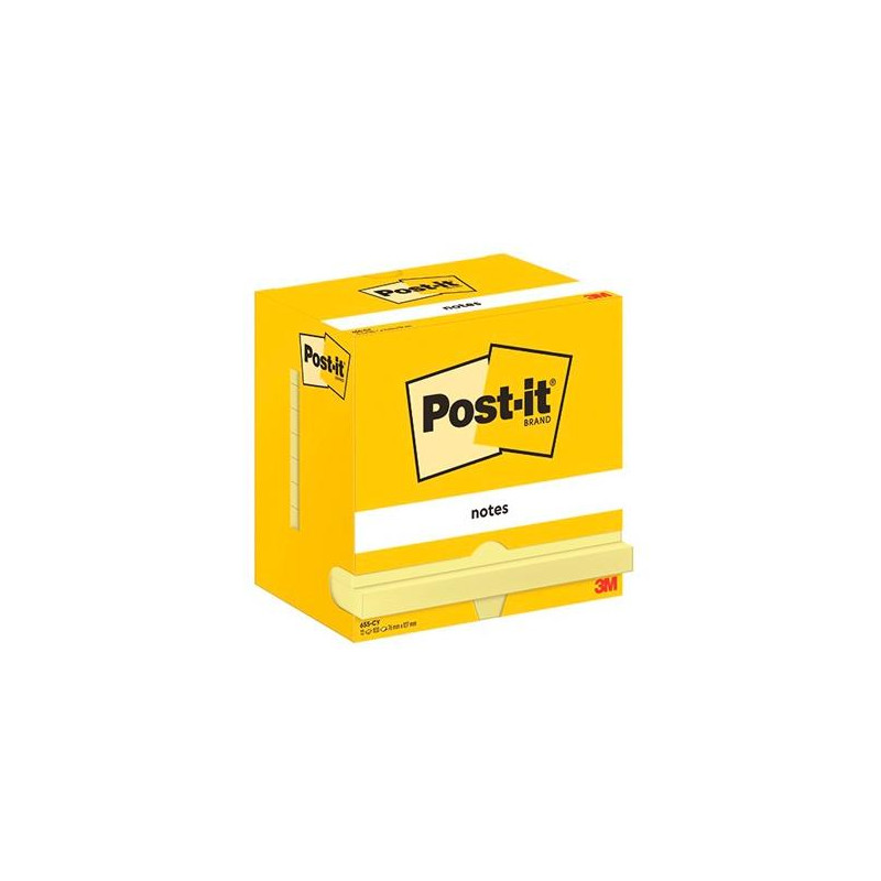 (7100290165) POST-IT BLOC NOTAS ADHESIVAS 655 100H 76X127 CANARY YELLOW PAQUETE 12 UD