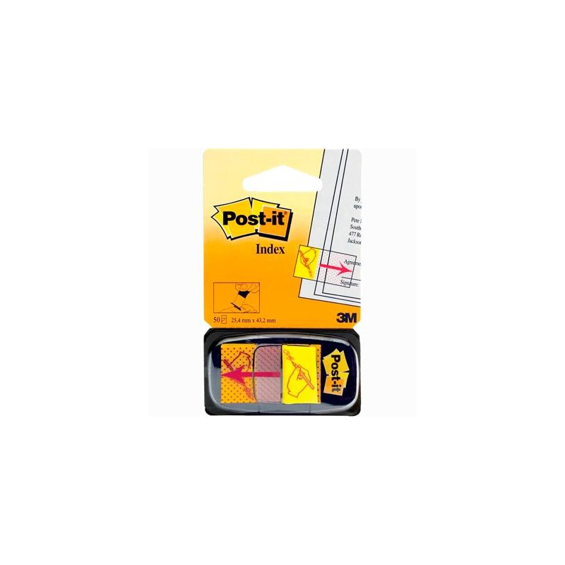 (7000144931) POST-IT INDEX 680 SIMBOLO FIRMA DISPENSADOR 1X50 AMARILLO -12U-