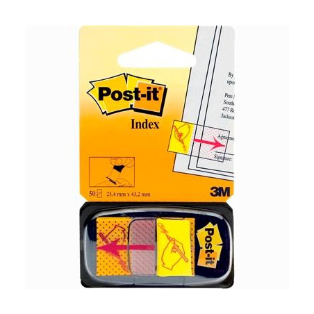 (7000144931) POST-IT INDEX 680 SIMBOLO FIRMA DISPENSADOR 1X50 AMARILLO -12U-