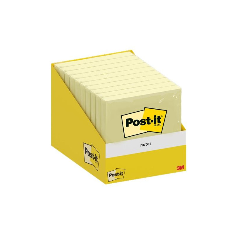 (7100317841) POST-IT BLOC NOTAS 100H 76X76MM CANARY YELLOW PAQUETE CARTÓN 10 UD