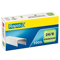 (24855600) RAPID GRAPAS ESTÁNDAR 24/6 GALVANIZADAS -CAJA DE 1000