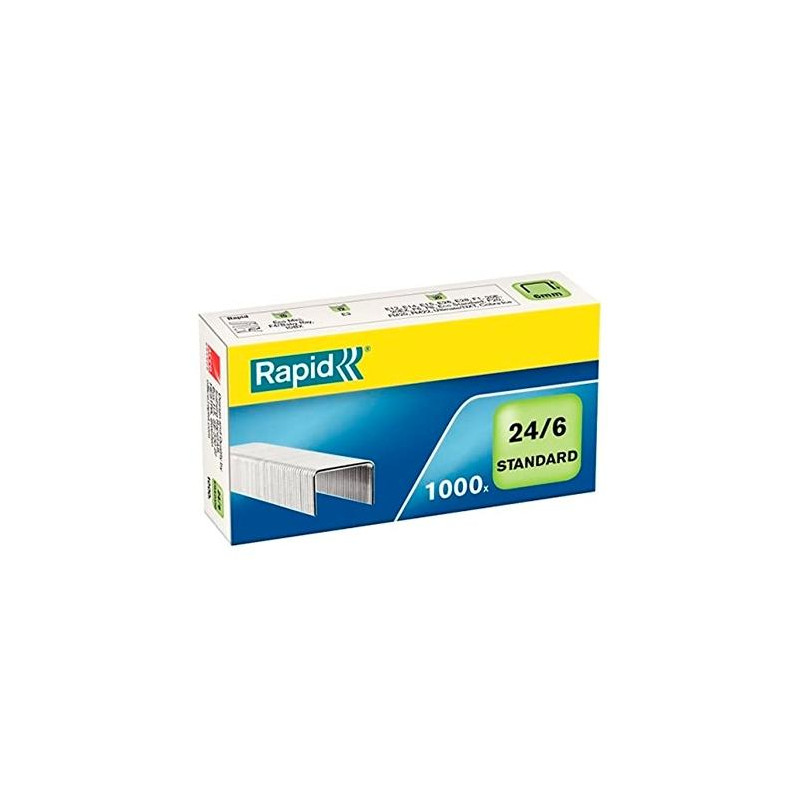 (24855600) RAPID GRAPAS ESTÁNDAR 24/6 GALVANIZADAS -CAJA DE 1000