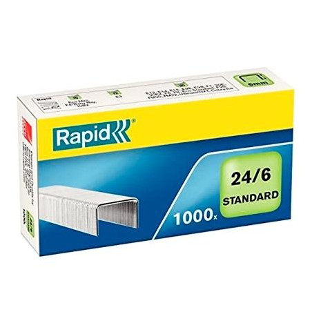 (24855600) RAPID GRAPAS ESTÁNDAR 24/6 GALVANIZADAS -CAJA DE 1000