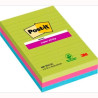 (7100235020) POST-IT BLOC NOTAS ADHESIVAS SUPER STICKY CON LÍNEAS 90H FORMATO GRANDE 102X152 C/SURTIDOS PAQUETE 3 UD